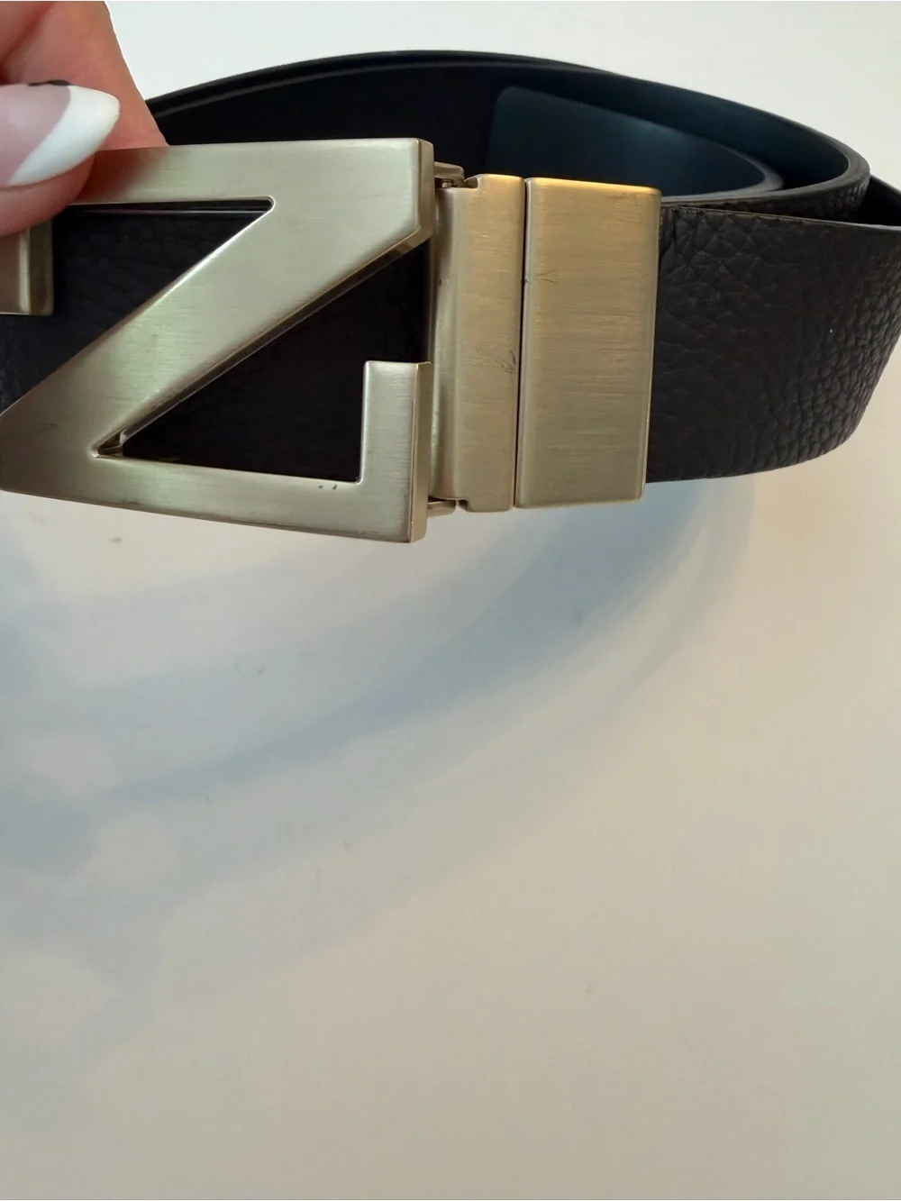 EUC! Zegna Grained Leather Reversible